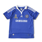Elite Retro Kits kids Chelsea 2008/09 home football shirt in blue with white collar and Champions League final detail