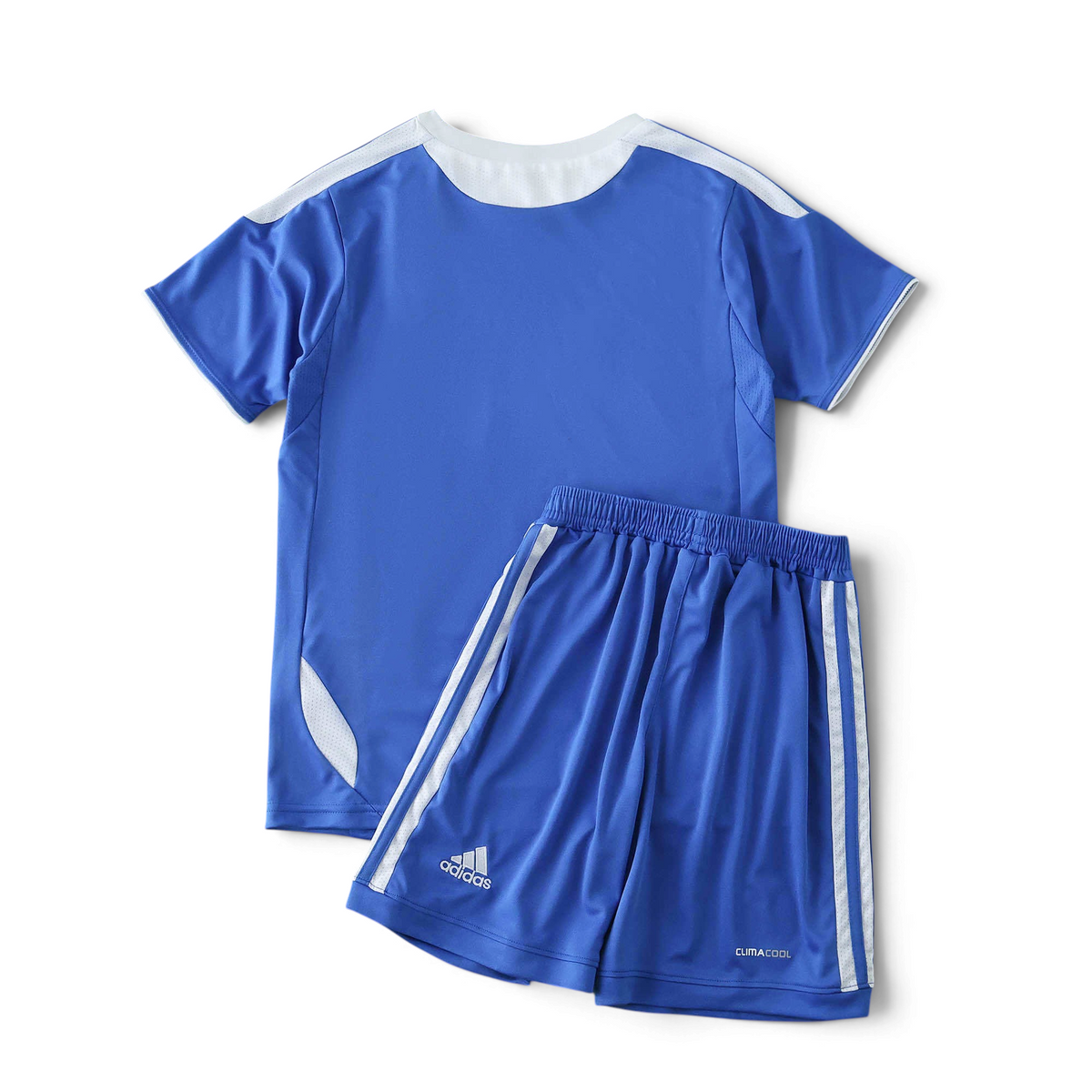 Elite Retro Kits kids Chelsea 2011/12 home football kit in blue with white accents, shirt and matching shorts.