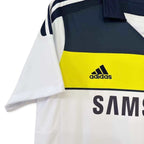 Elite Retro Kits Chelsea 2011/12 third football shirt in white, navy, and yellow with Samsung sponsor logo