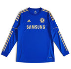 Elite Retro Kits Chelsea 2012/13 long sleeve home football shirt in blue with gold adidas stripes and Samsung logo.
