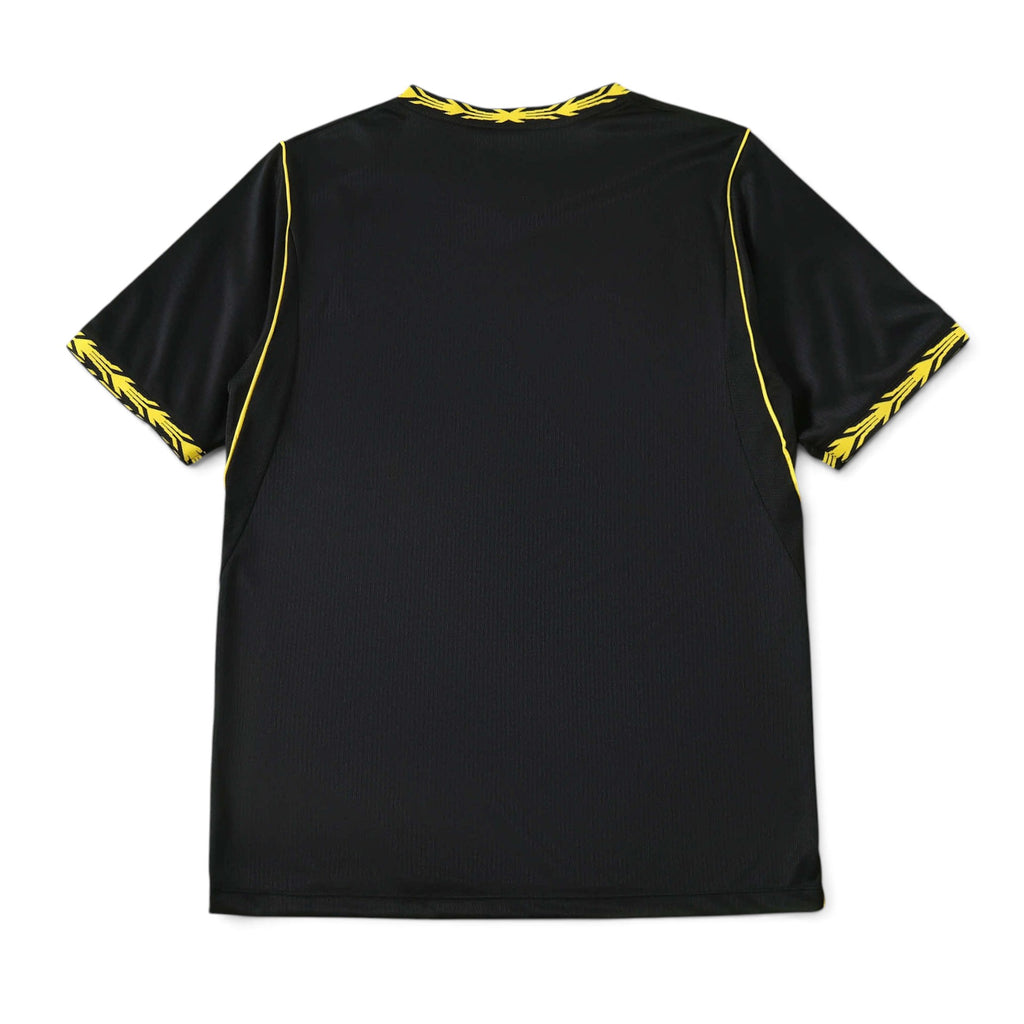 Back view of Elite Retro Kits Chelsea 2026/27 away football shirt in black with yellow gold trim and sleeve details.