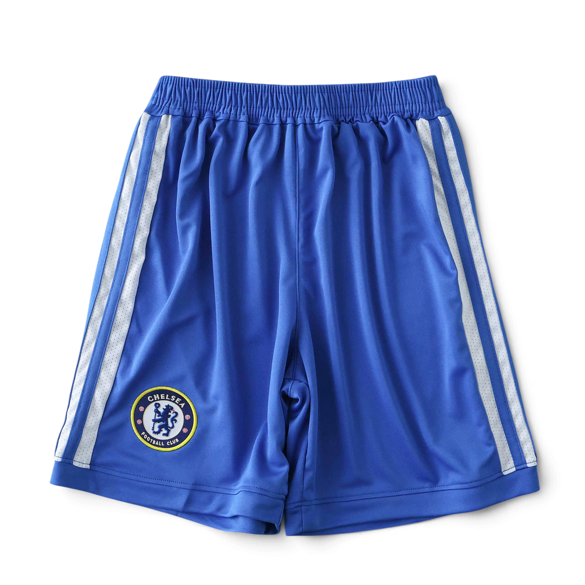 Elite Retro Kits kids Chelsea 2011/12 home football shorts in blue with white side stripes and club crest