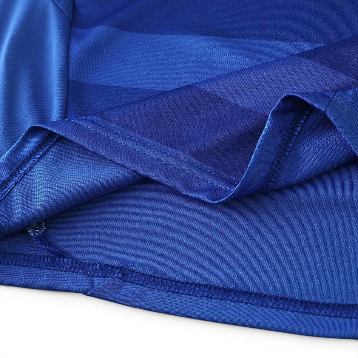 Elite Retro Kits Chelsea 2011/12 kids home kit featuring blue fabric with tonal chest bands and stitched hem detail.