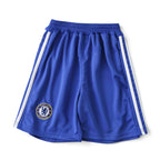 Elite Retro Kits kids blue Chelsea 2008/09 home football shorts with white side stripes and team crest
