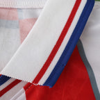 Elite Retro Kits Croatia 1998 home football shirt collar detail featuring red white and blue striped trim