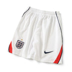 Elite Retro Kits kids England 2026 World Cup home football shorts in white with red and navy side panel detailing