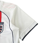 Elite Retro Kits England 2001-03 home football shirt in white with red and navy blue trim and team crest detail