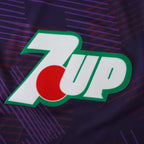 Elite Retro Kits Fiorentina 1991-93 home shirt featuring the iconic 7up sponsor logo on purple patterned fabric