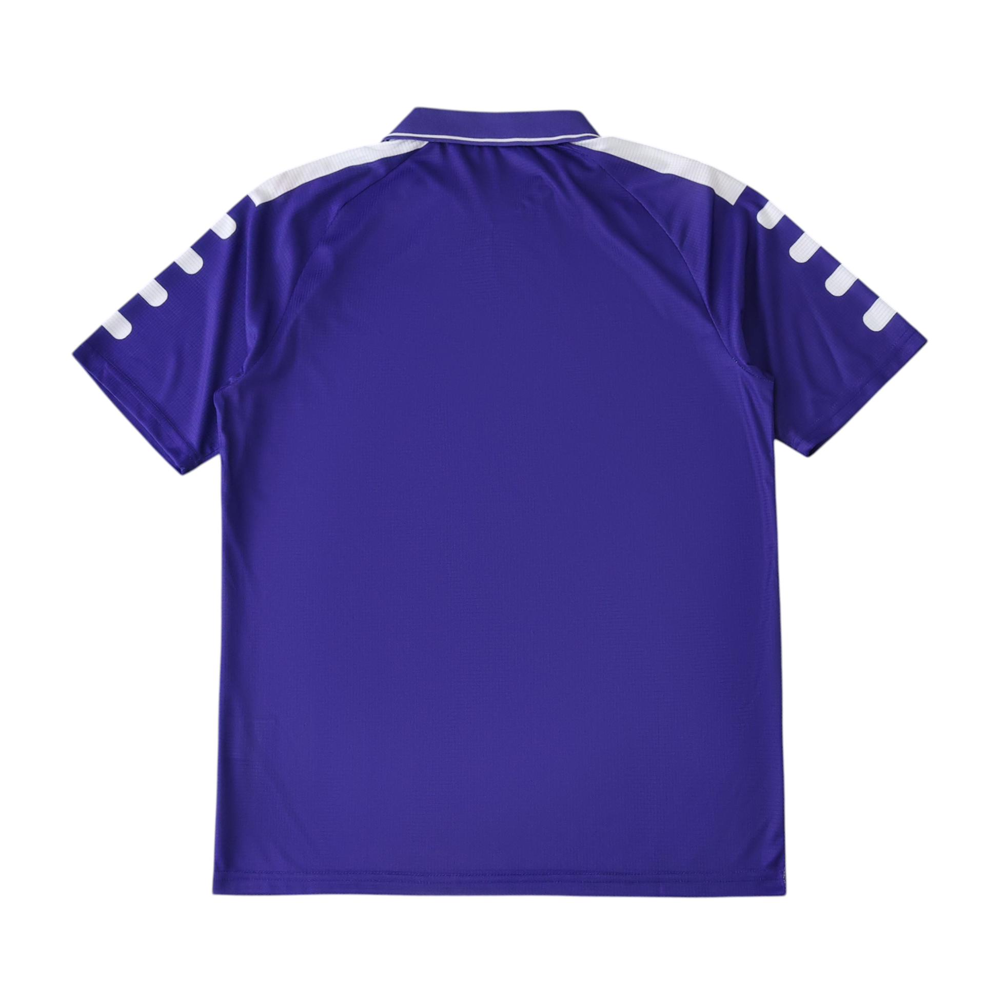 Back view of the Elite Retro Kits Fiorentina 1998/99 purple home football shirt with white shoulder detailing.