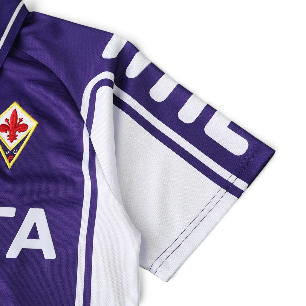 Elite Retro Kits Fiorentina 1999/00 home shirt in purple and white with iconic giglio crest and classic sleeve detail