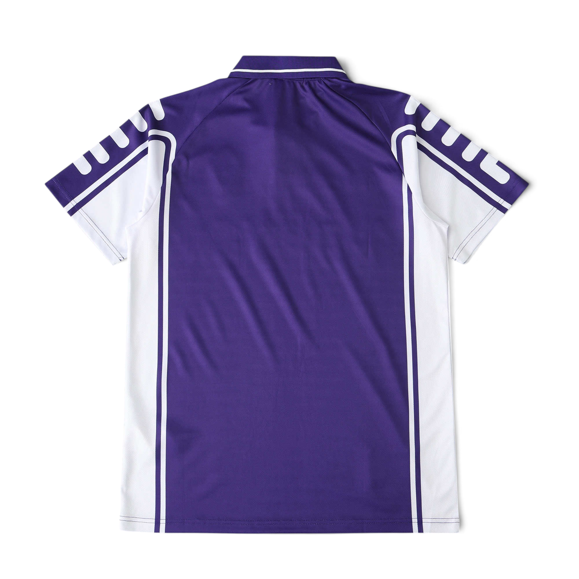 Back view of Elite Retro Kits Fiorentina 1999/00 purple and white home football shirt with classic collar