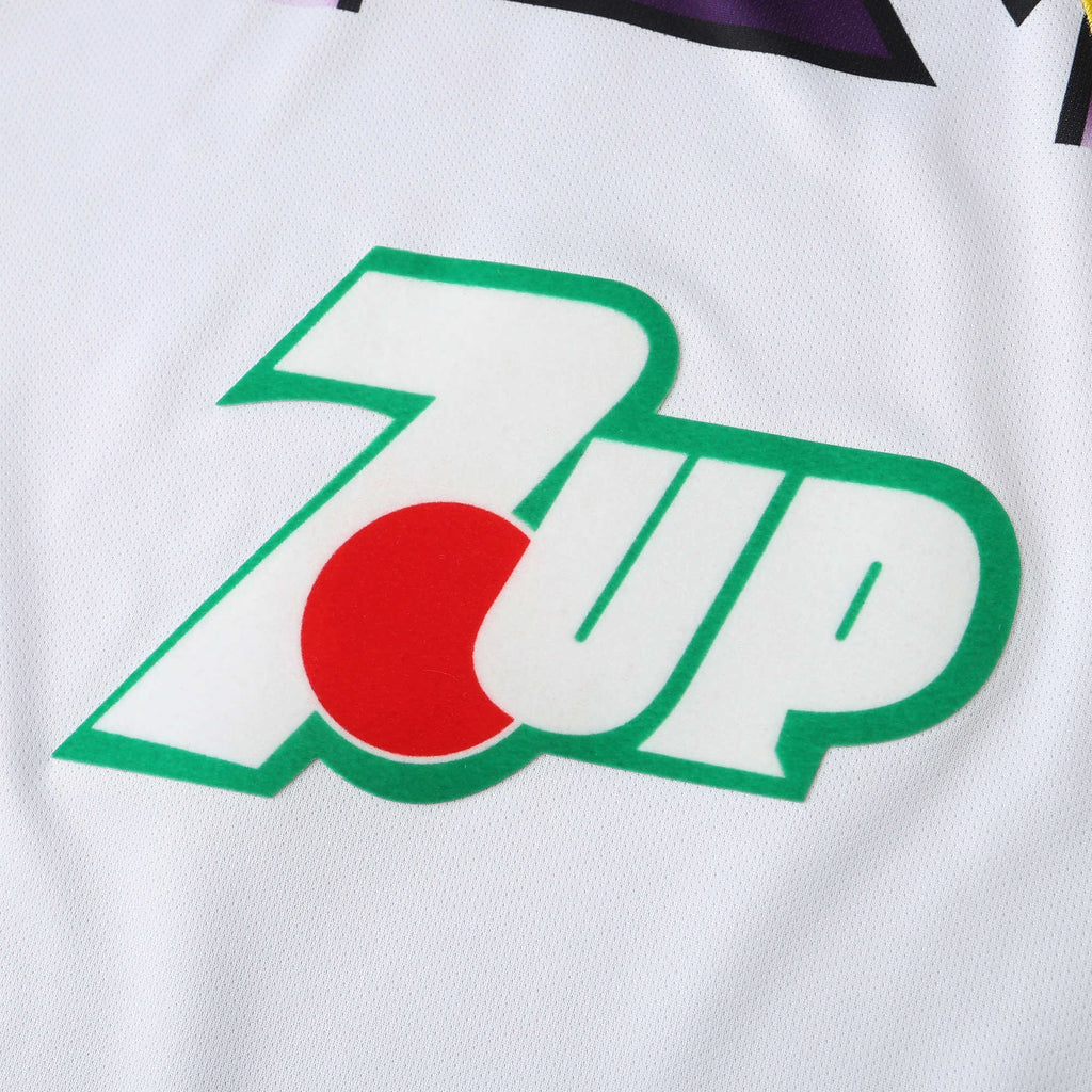Elite Retro Kits Fiorentina 1991-93 away football shirt featuring the iconic 7up sponsor logo on white fabric