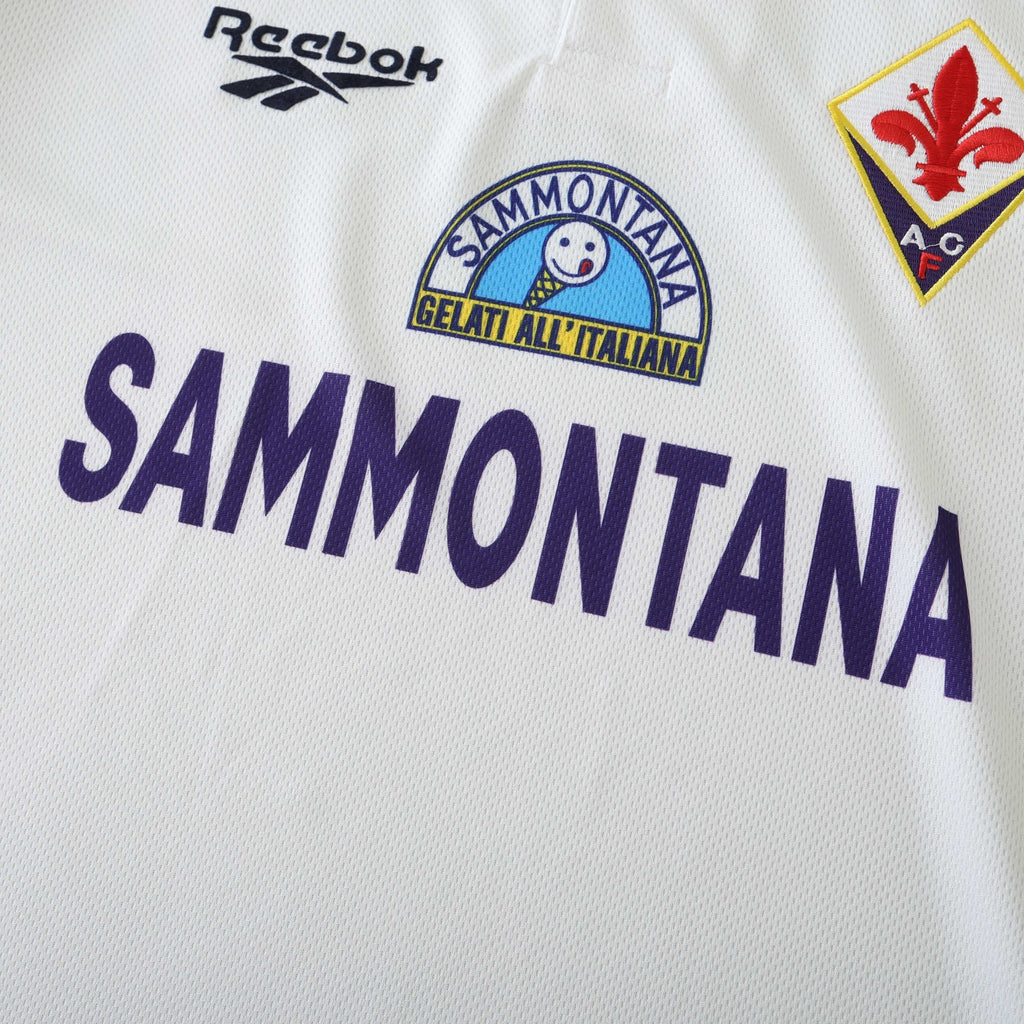Elite Retro Kits Fiorentina 1995/96 away football shirt featuring the Sammontana sponsor logo and iconic giglio crest.