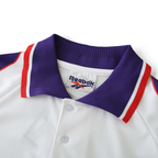 Elite Retro Kits Fiorentina 1995/96 away football shirt featuring a white mesh fabric and purple collar with red trim