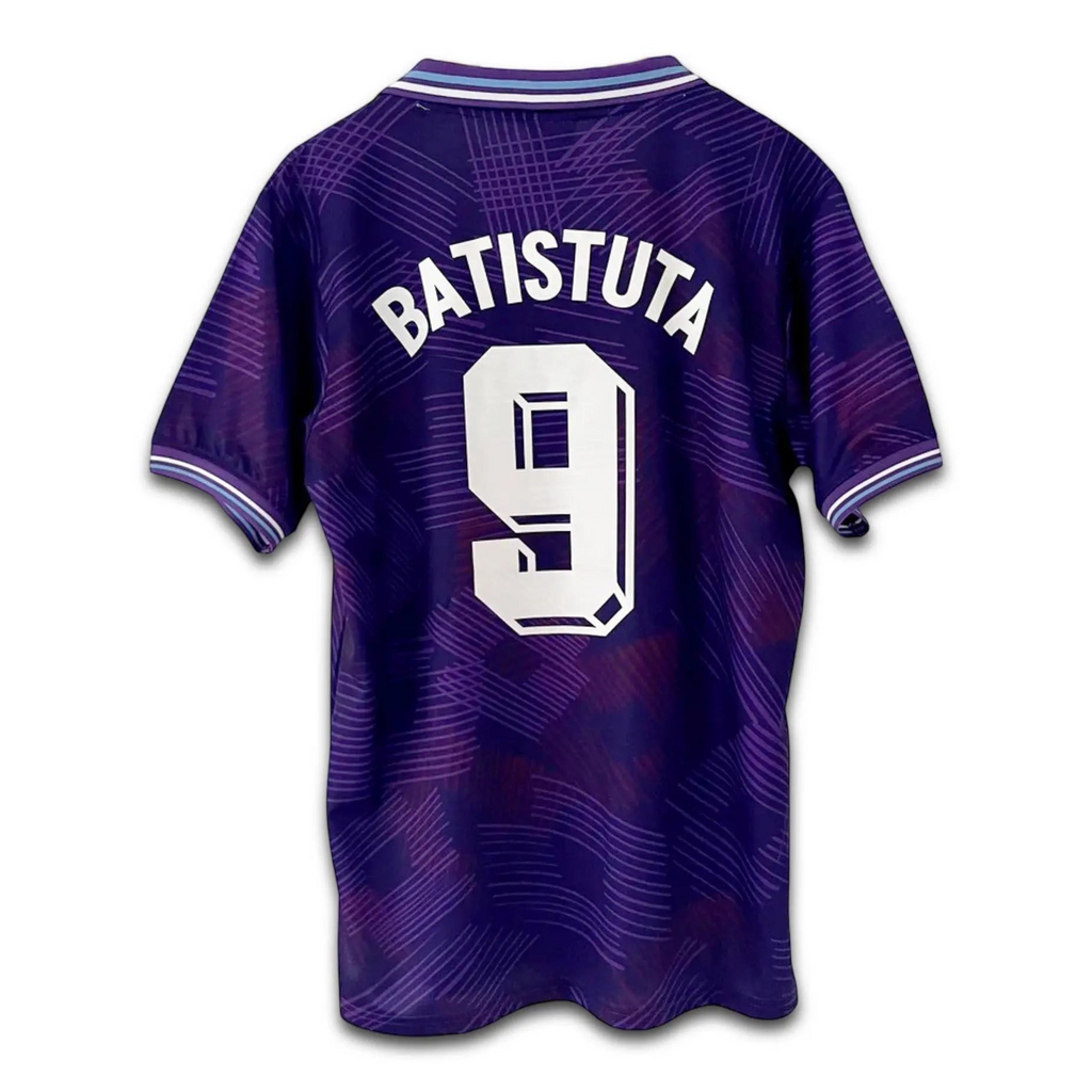 Elite Retro Kits Fiorentina 1991-93 home football shirt in purple with Batistuta 9 printed on the back
