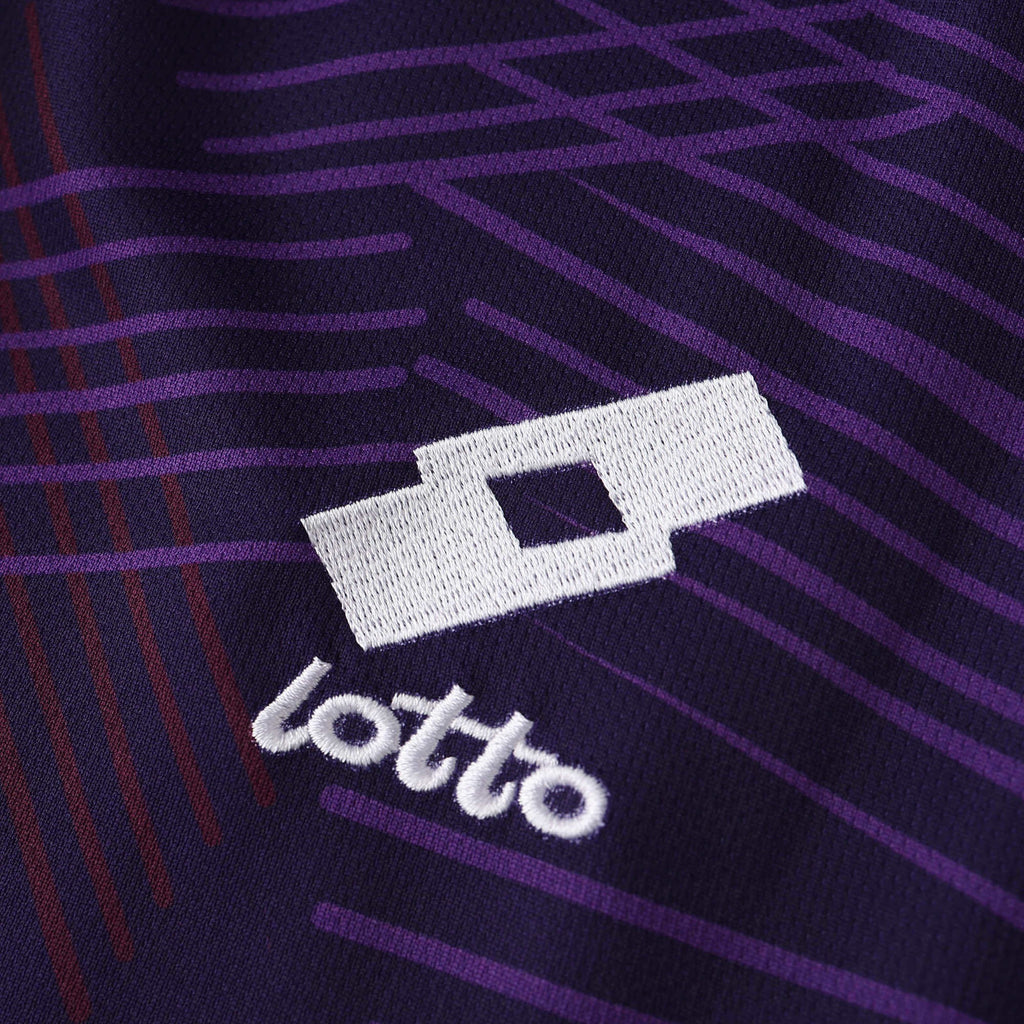Elite Retro Kits Fiorentina 1991-93 home shirt featuring purple fabric with white embroidered Lotto logo detail
