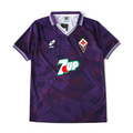 Elite Retro Kits Fiorentina 1991-93 home football shirt in purple with white trim, Lotto logo, and 7UP sponsor.