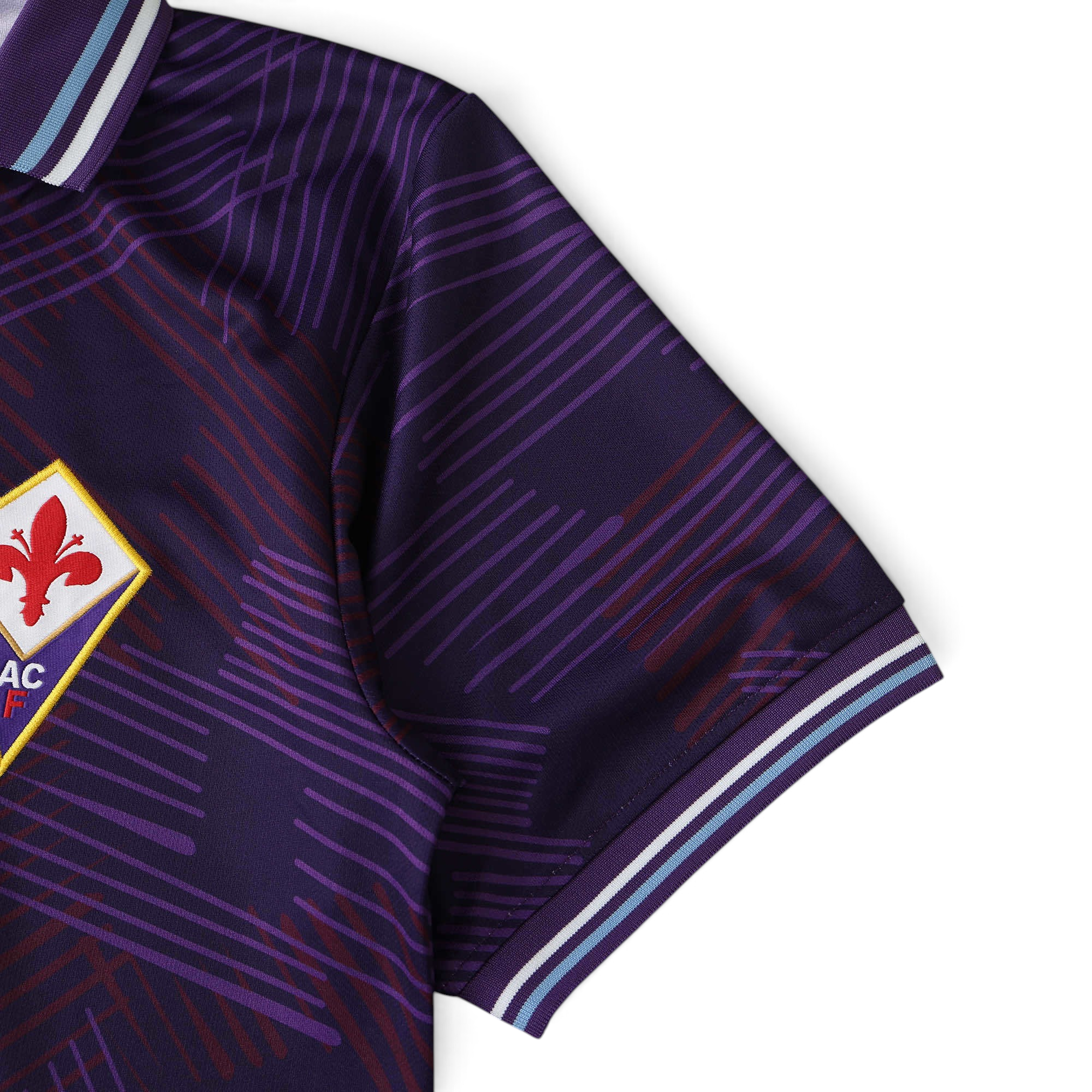 Elite Retro Kits Fiorentina 1991-93 purple home football shirt with giglio crest and striped collar detail