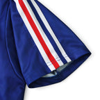 Elite Retro Kits France 1994 home football shirt sleeve detail featuring blue fabric with red and white stripes