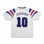Elite Retro Kits France 1996 away jersey featuring Zidane number 10 on the back in white with blue and red accents