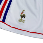Elite Retro Kits France 1998 World Cup kids kit white shorts featuring the embroidered cockerel crest and tricolour trim