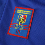 Elite Retro Kits France 1998 World Cup home shirt featuring the embroidered FFF cockerel crest on deep blue fabric.