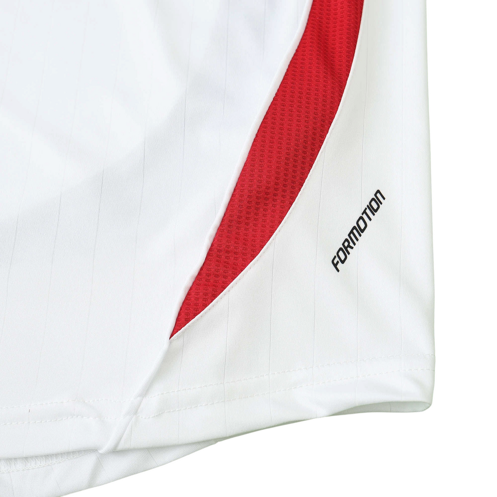 Elite Retro Kits France 2006 away shirt detail featuring white fabric with red mesh panel and Formotion branding