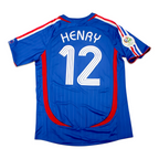 Elite Retro Kits France 2006 home football shirt in blue with Henry 12 print and World Cup sleeve patch