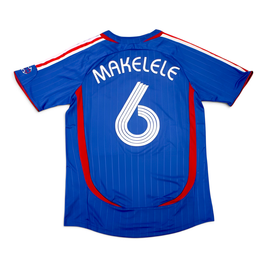 Elite Retro Kits France 2006 home football shirt in blue with Makelele 6 print on the back