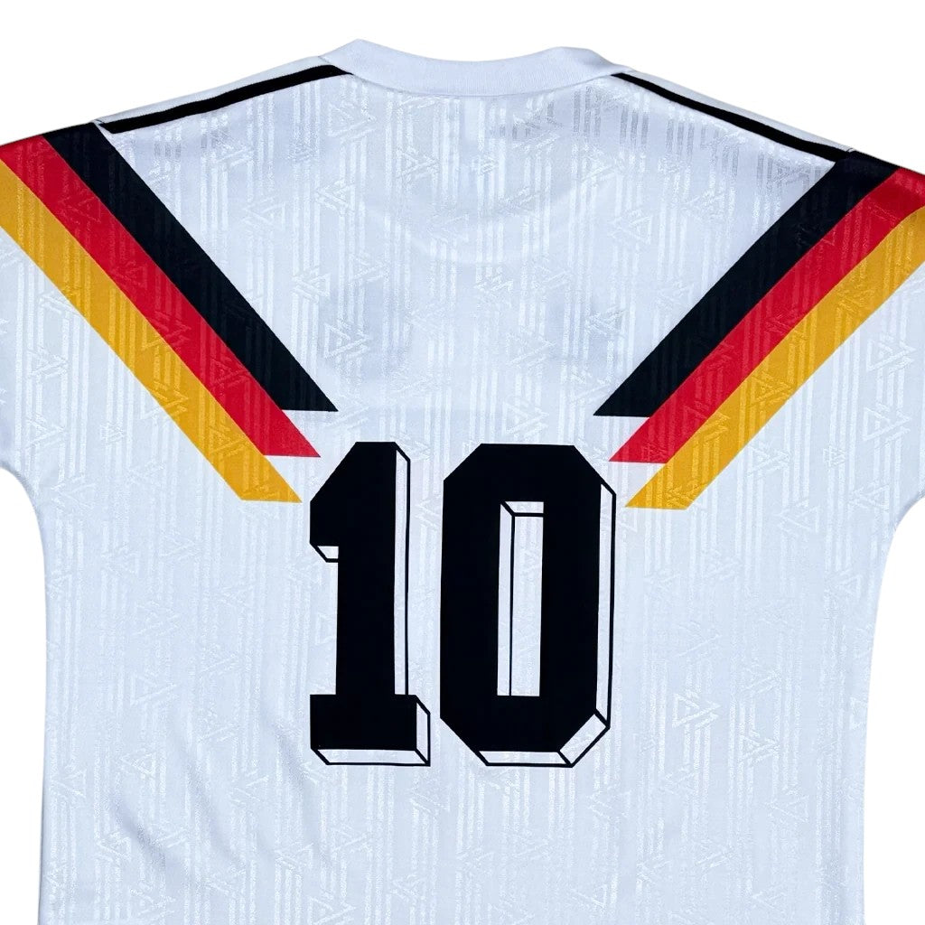 Elite Retro Kits Germany 1990 World Cup kids home jersey featuring the iconic black, red, and gold chest graphic.