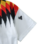 Elite Retro Kits Germany 1994 kids home jersey sleeve detail with black, red, and yellow graphic pattern