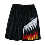 Elite Retro Kits kids Germany 1994 home shorts in black with white, red, and yellow graphic detail and adidas logo