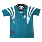 Elite Retro Kits Germany 1996 away football shirt in green with black and white accents and DFB eagle crest