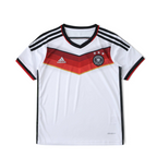 Elite Retro Kits Germany 2014 home kids football shirt in white with red and black chest graphic and sleeve stripes