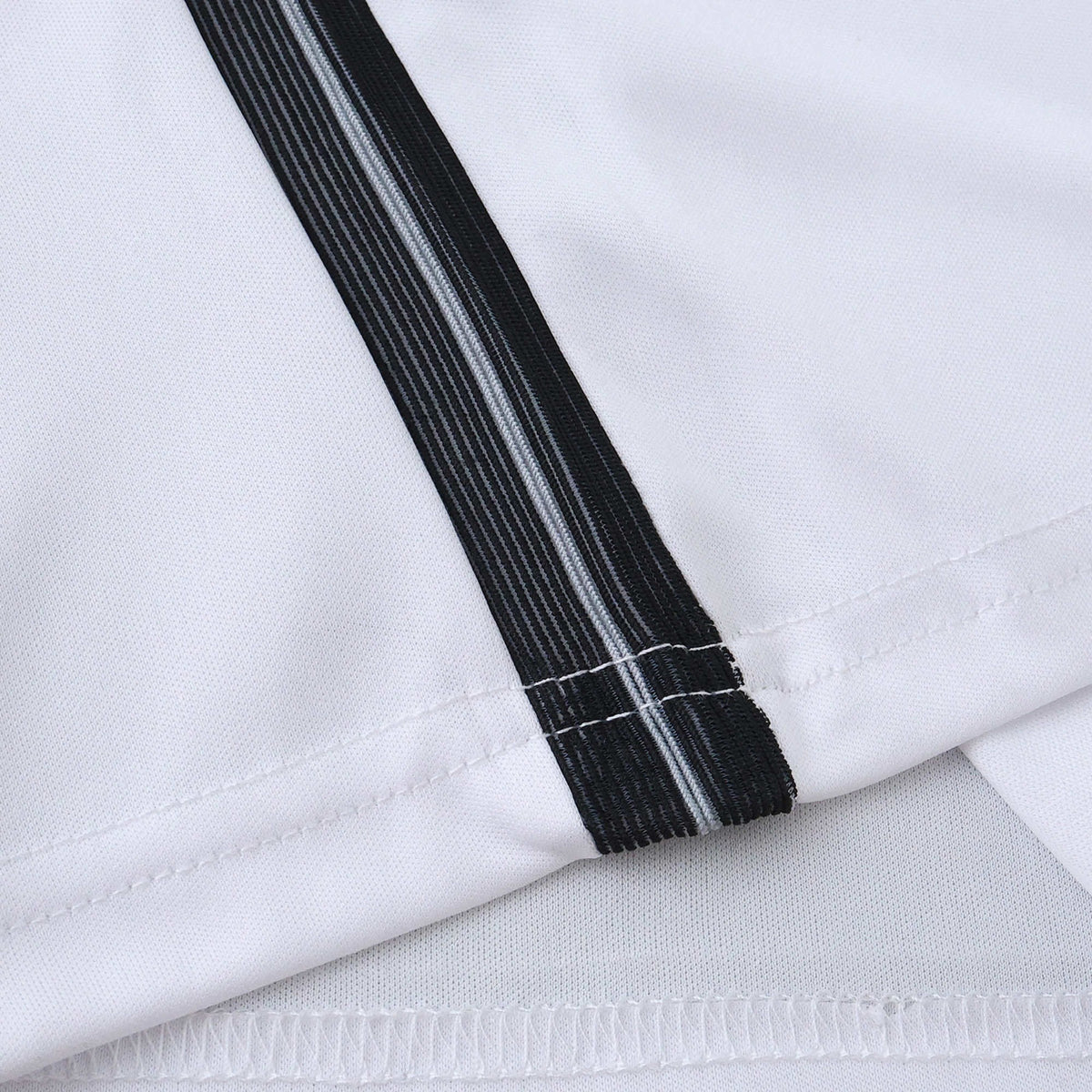 Elite Retro Kits Germany 2014 home kids kit featuring white fabric with iconic black and red sleeve stripe detail.