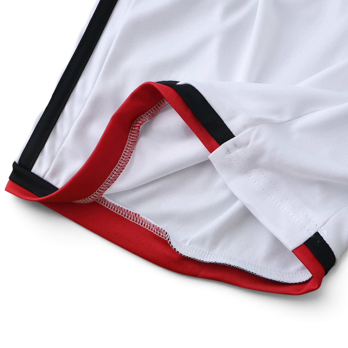 Elite Retro Kits Germany 2014 kids home kit featuring white fabric with black and red sleeve trim detail
