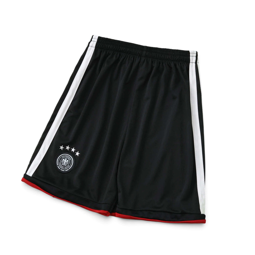 Elite Retro Kits Germany 2026 kids home kit black football shorts with white side stripes and team crest