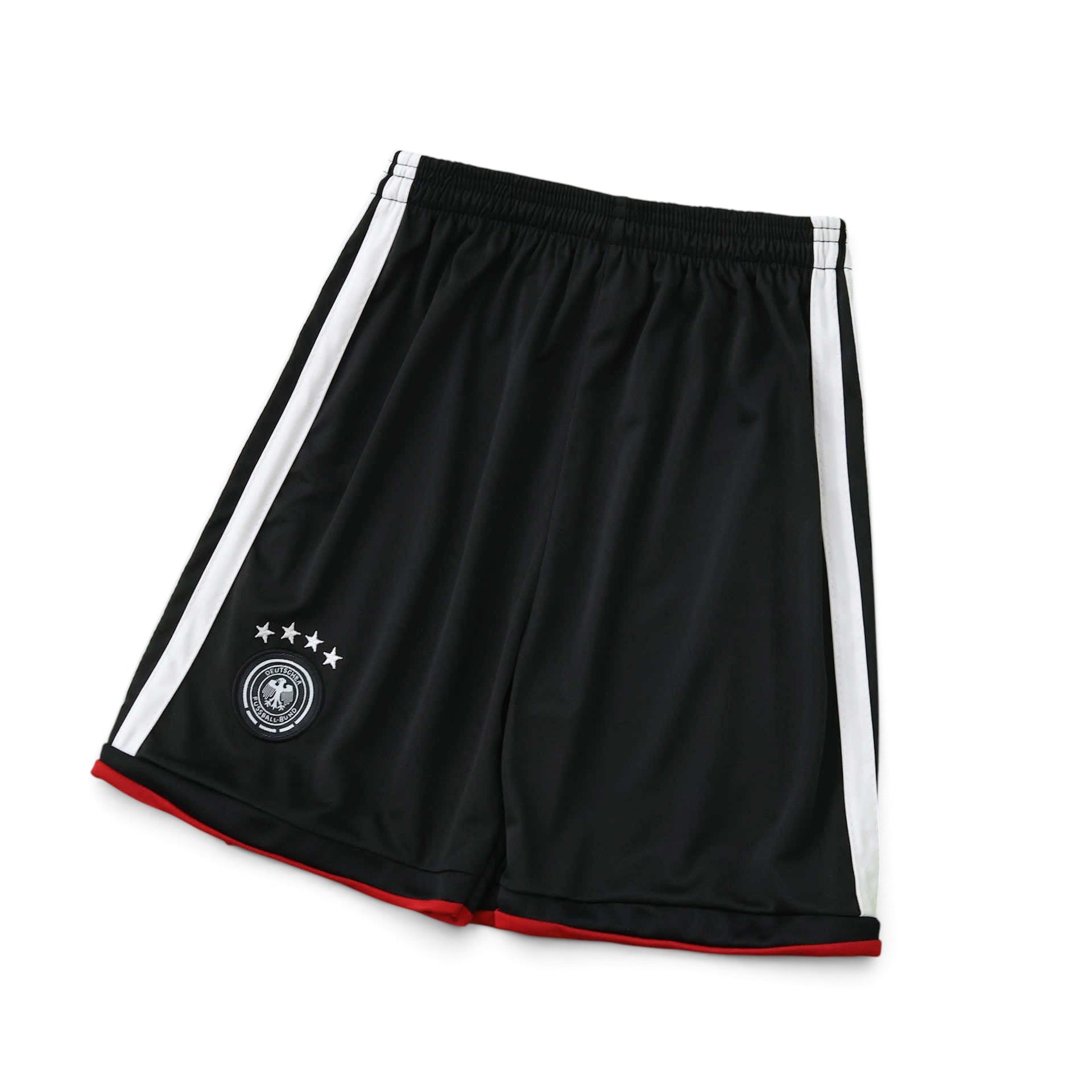 Elite Retro Kits Germany 2026 kids home kit black football shorts with white side stripes and team crest