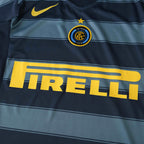 Elite Retro Kits Inter Milan 2004/05 third football shirt featuring dark blue and grey stripes with yellow Pirelli logo