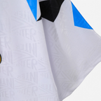 Elite Retro Kits Inter Milan 1991/93 away shirt detail showing white fabric with embossed pattern and blue accents