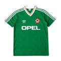 Elite Retro Kits Ireland 1990-92 home football shirt in green with white trim, Opel sponsor, and FAI crest.