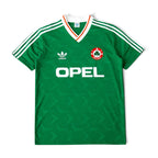 Elite Retro Kits Ireland 1990-92 home football shirt in green with white trim, Opel sponsor, and FAI crest.