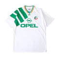 Elite Retro Kits Ireland 1992-94 away football shirt in white with green accents, Opel sponsor, and FAI crest.