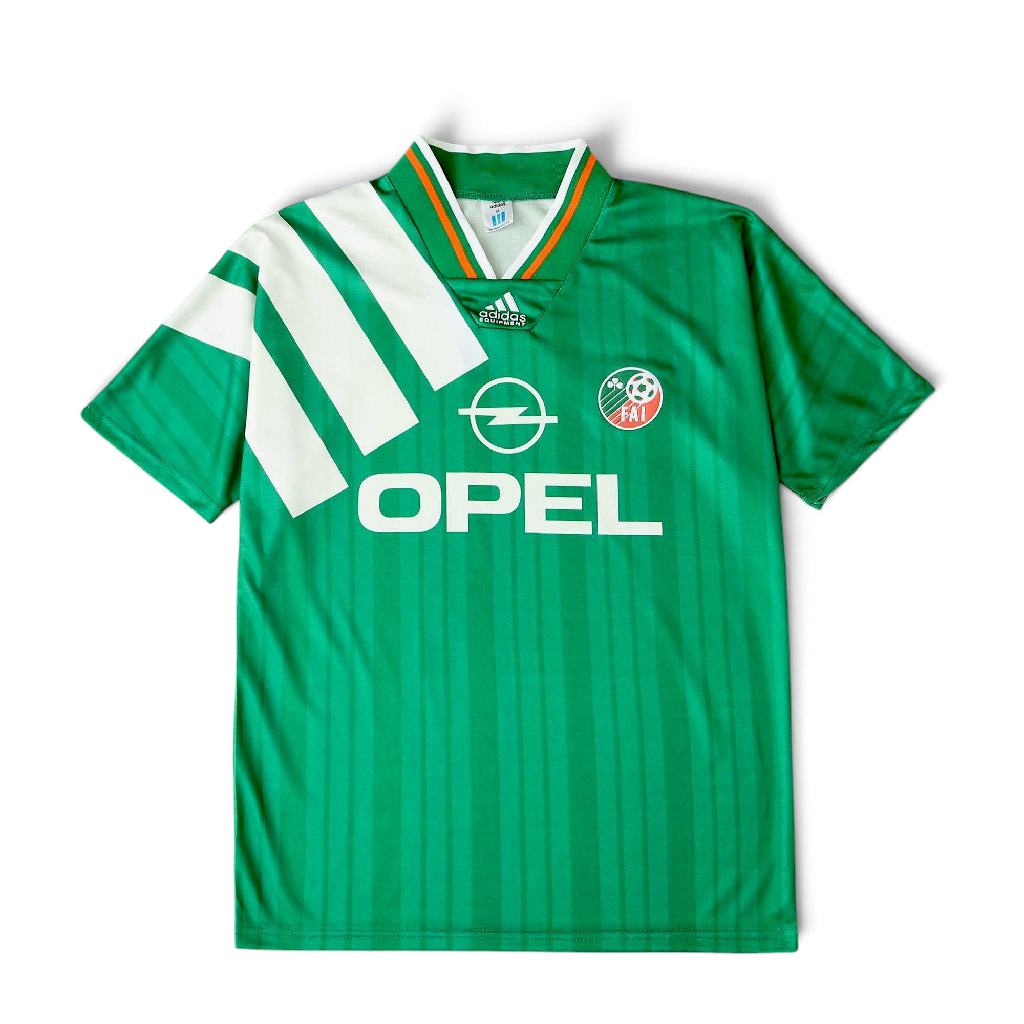 Elite Retro Kits Ireland 1992-94 home football shirt in green with white Opel sponsor and adidas shoulder stripes