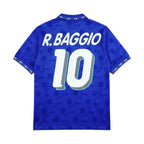 Elite Retro Kits Italy 1994 home football shirt in blue with R. Baggio 10 print and subtle geometric pattern