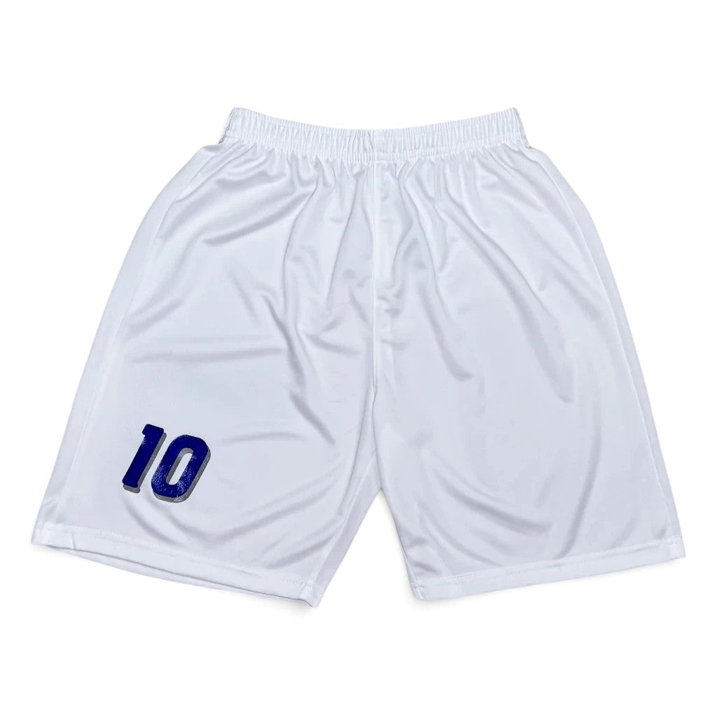 Elite Retro Kits kids Italy 1994 home kit white football shorts with blue number 10 detail