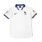 Elite Retro Kits Italy 1996 away football shirt in white with blue and gold collar trim and FIGC crest