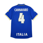 Elite Retro Kits Italy 1996 home shirt in azzurro blue with Cannavaro 4 printed on the back