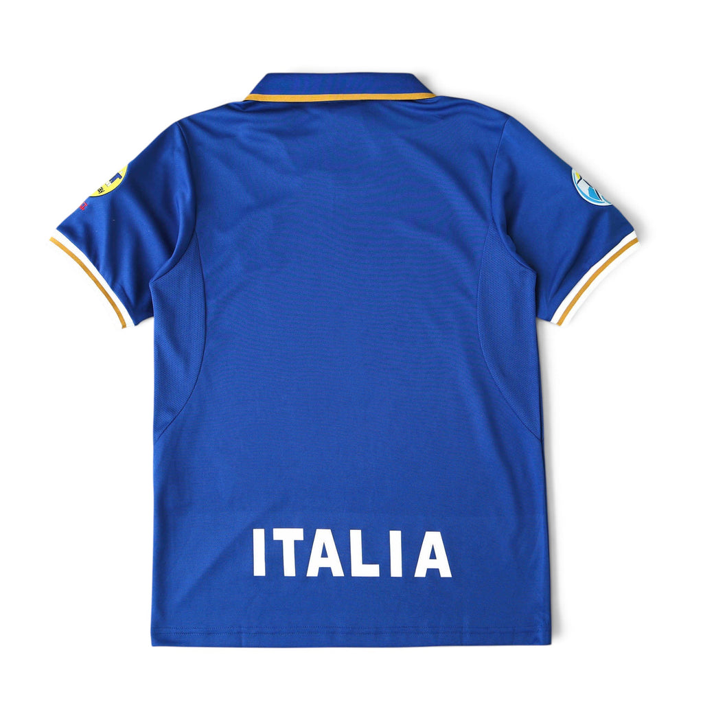 Elite Retro Kits Italy 1996 home football shirt in azzurro blue with white Italia text on the back