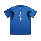 Elite Retro Kits Italy 2006 home football shirt in azzurro blue with gold details and number 7 on the chest